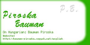 piroska bauman business card